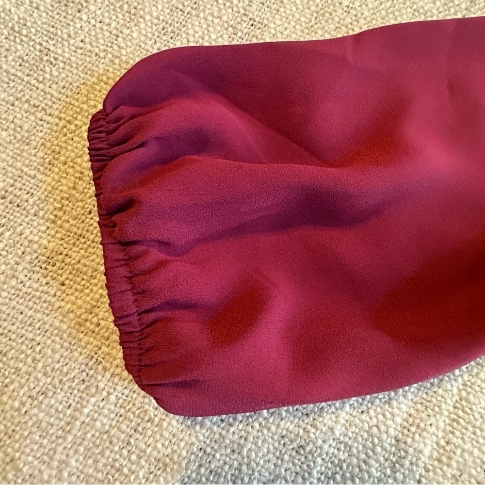 Charming Charlie Deep Red Lace Blouse - Picture 3 of 15